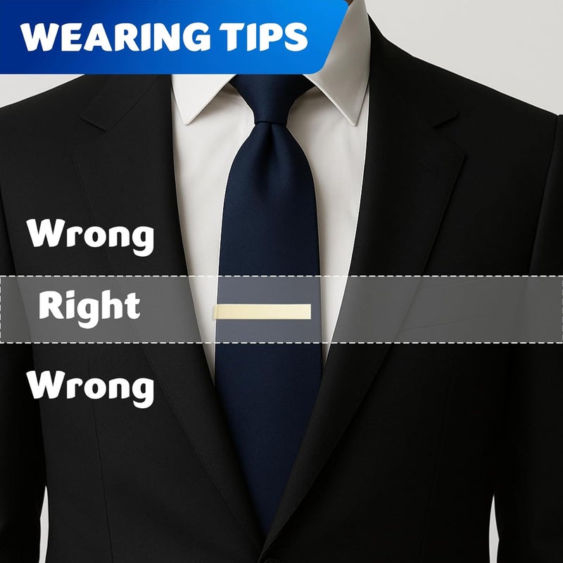 Roctee 3 Pack Men's Tie Clip For Skinny Ties, Small Tie Clips For Men, Tie Necktie Clasp Pinch Clip On Tie, Suitable for Business Metting Wedding Anniversary Best Gift - Image 4